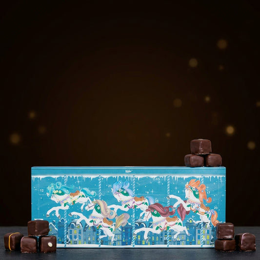 Käfer Adventskalender mit Dominosteinen