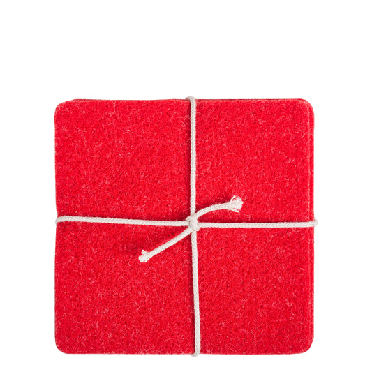 Untersetzer 6er Set aus Filz, rot