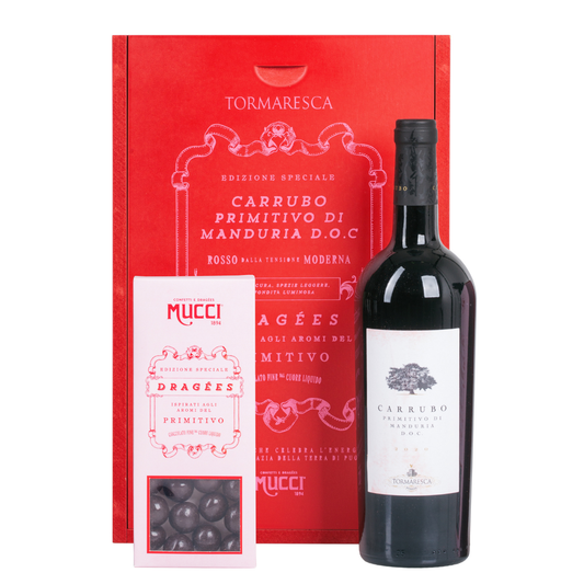 Carrubo Primitivo mit Wein Dragees