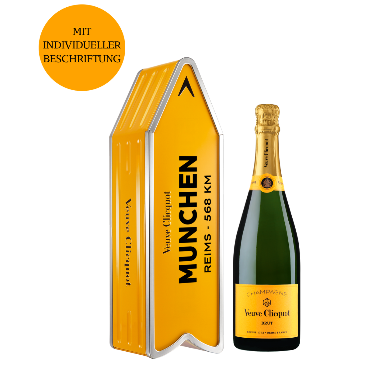 Veuve Clicquot Brut Arrow Personalisierbar, Champagne, Frankreich