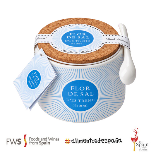 Bio Flor de Sal d´Es Trenc natural im Keramiktopf mit Löffel