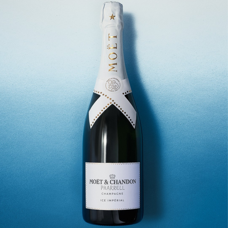 Moët & Chandon Ice Impérial Pharrell Williams Limited Edition Champagnerflasche im sommerlichen Riviera-Design
